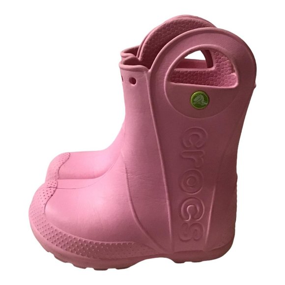 Crocs Toddler Girls Size 8 Pink Rainboots - Picture 7 of 8
